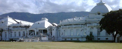 Damaged Presidential Palace in Haiti showing earthquake destruction